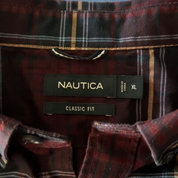 Nautica mens plaid shirt classic fit size XL. - Picture 2 of 6